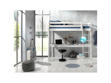 Υπερυψωμένο κρεβάτι PINO MEZZANINE με  γραφείο λευκό Υπερυψωμένο κρεβάτι PINO MEZZANINE με  γραφείο λευκό